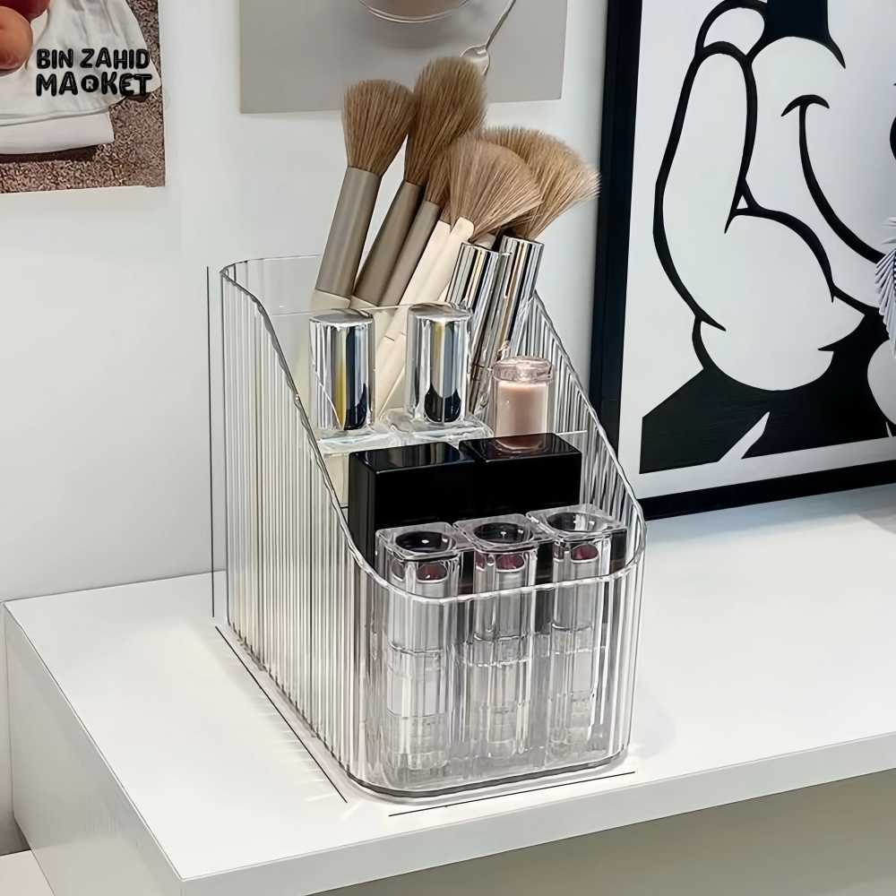 2 PIECES SET LUXURY TRANSPARENT MAKEUP ORGANIZER NORDIC STYLE COSMETIC STORAGE BOX