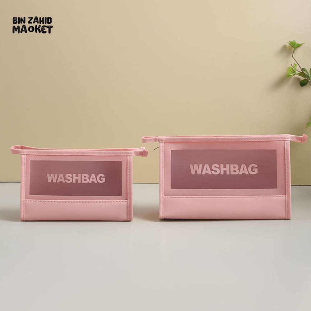 2 PIECES WASH DAY POUCH SET – TRAVEL & COSMETIC BAGS