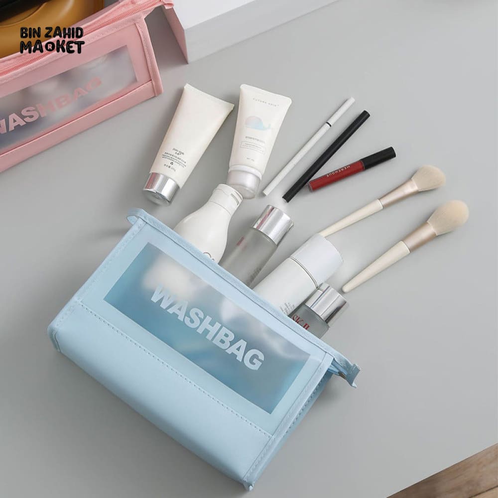 2 PIECES WASH DAY POUCH SET – TRAVEL & COSMETIC BAGS