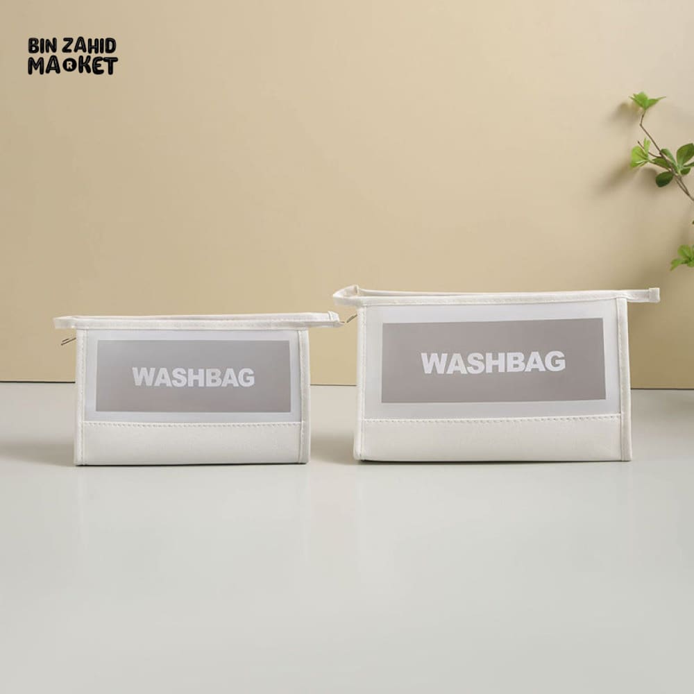 2 PIECES WASH DAY POUCH SET – TRAVEL & COSMETIC BAGS