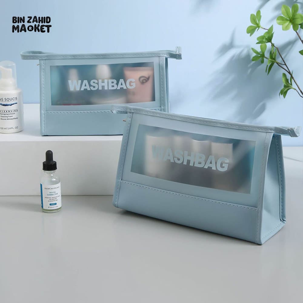 2 PIECES WASH DAY POUCH SET – TRAVEL & COSMETIC BAGS