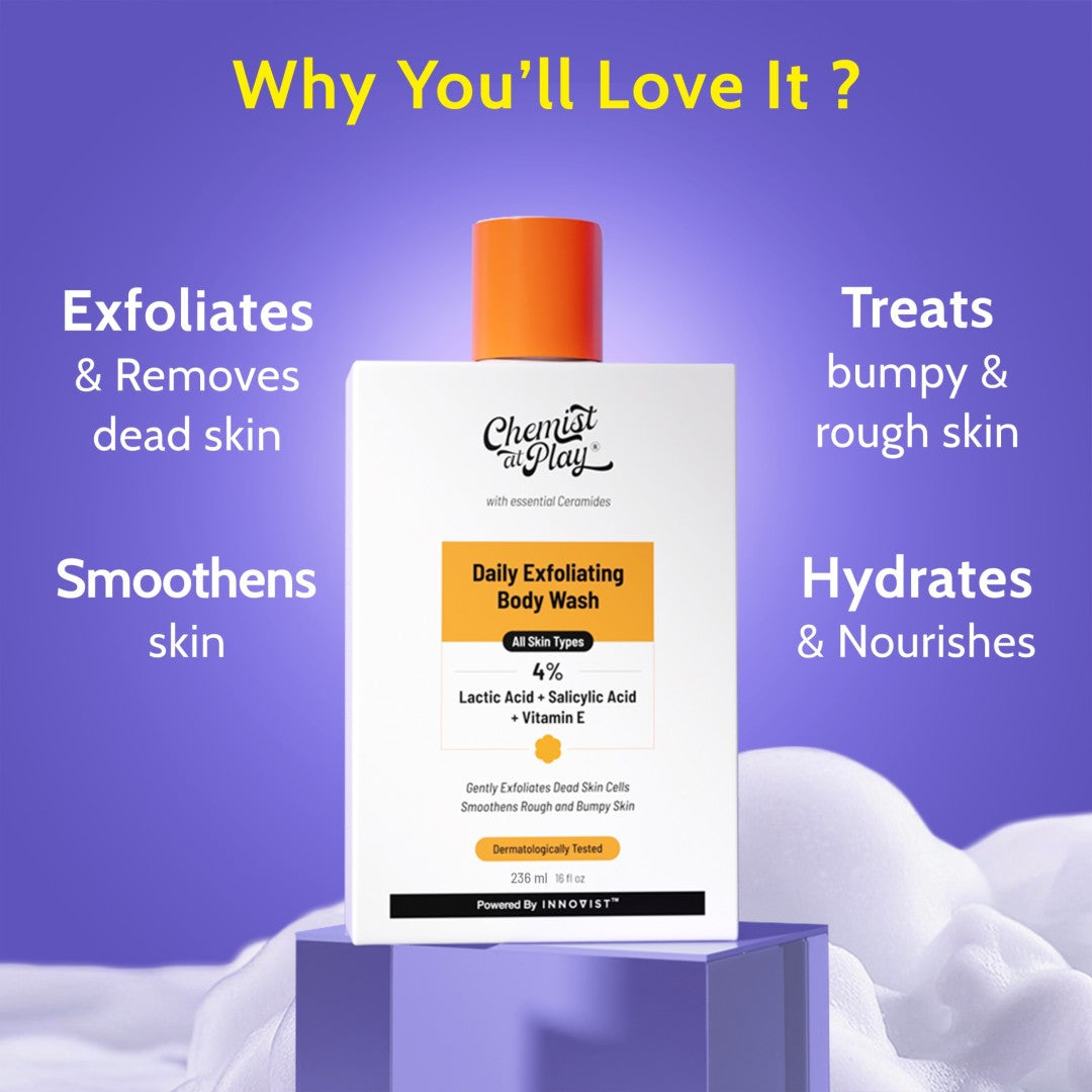 Gentle Exfoliation All The Way! (Exfoliating Body Wash - 236 ml | Aqua Underarm Roll On - 40 ml)