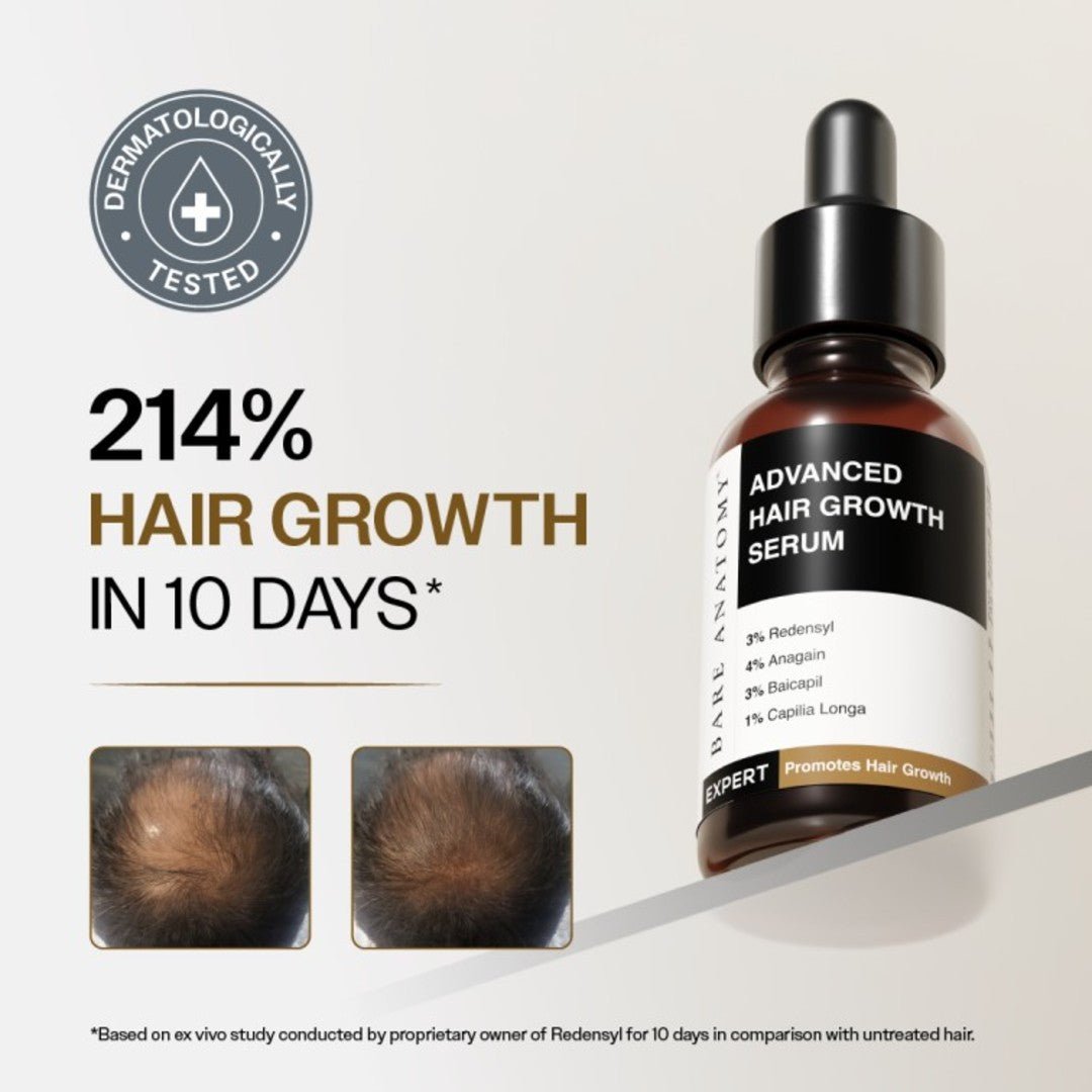Advanced Hair Growth Serum with Redensyl, Rosemary, Rice Water - 30 ml | Pack of 6