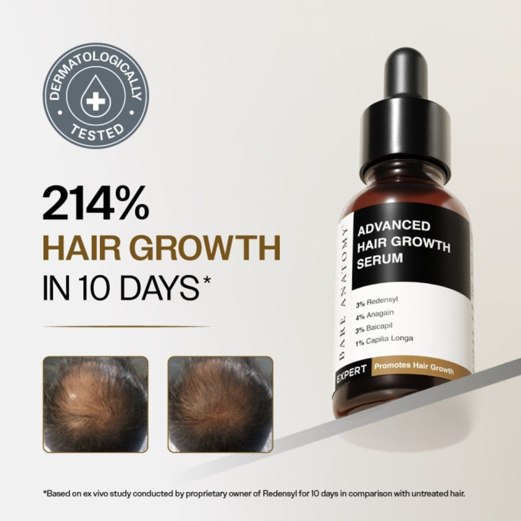 Advanced Hair Growth Serum with Redensyl, Rosemary, Rice Water - 30 ml | Pack of 2