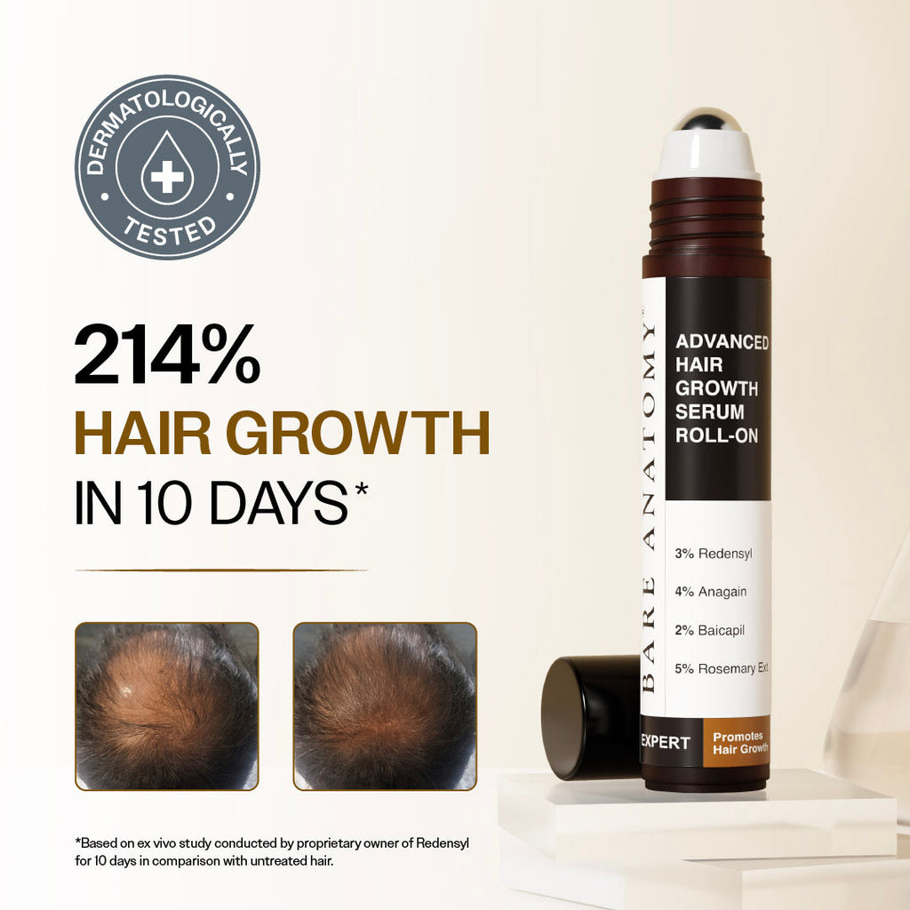 Advanced Hair Growth Serum Roll-On with Redensyl, Rosemary & Rice Water- 25 ml