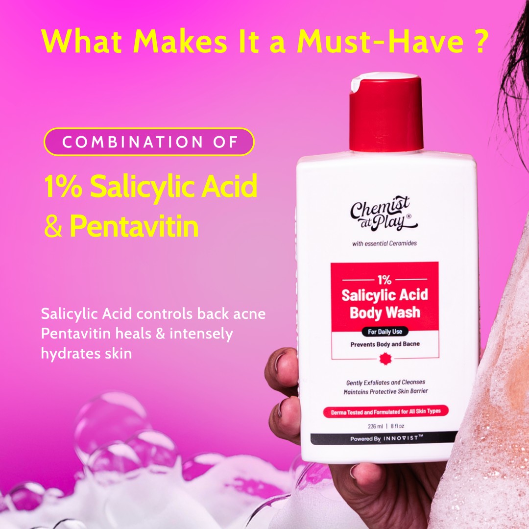 1% Salicylic Acid Body Wash for Acne Control - 236 ml | Pack of 2