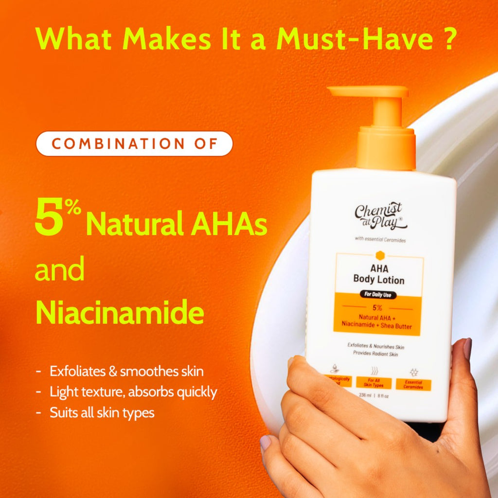 5% AHA Body Lotion with Niacinamide & Shea Butter - 236 ml | Pack of 2