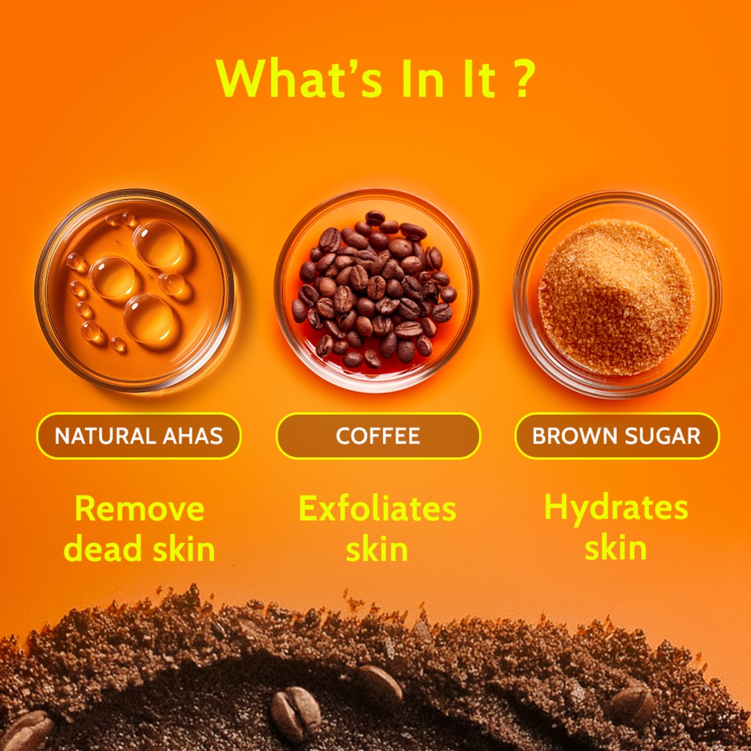 Exfoliating Body Scrub with Coffee & Brown Sugar - 75 gm | Pack of 2
