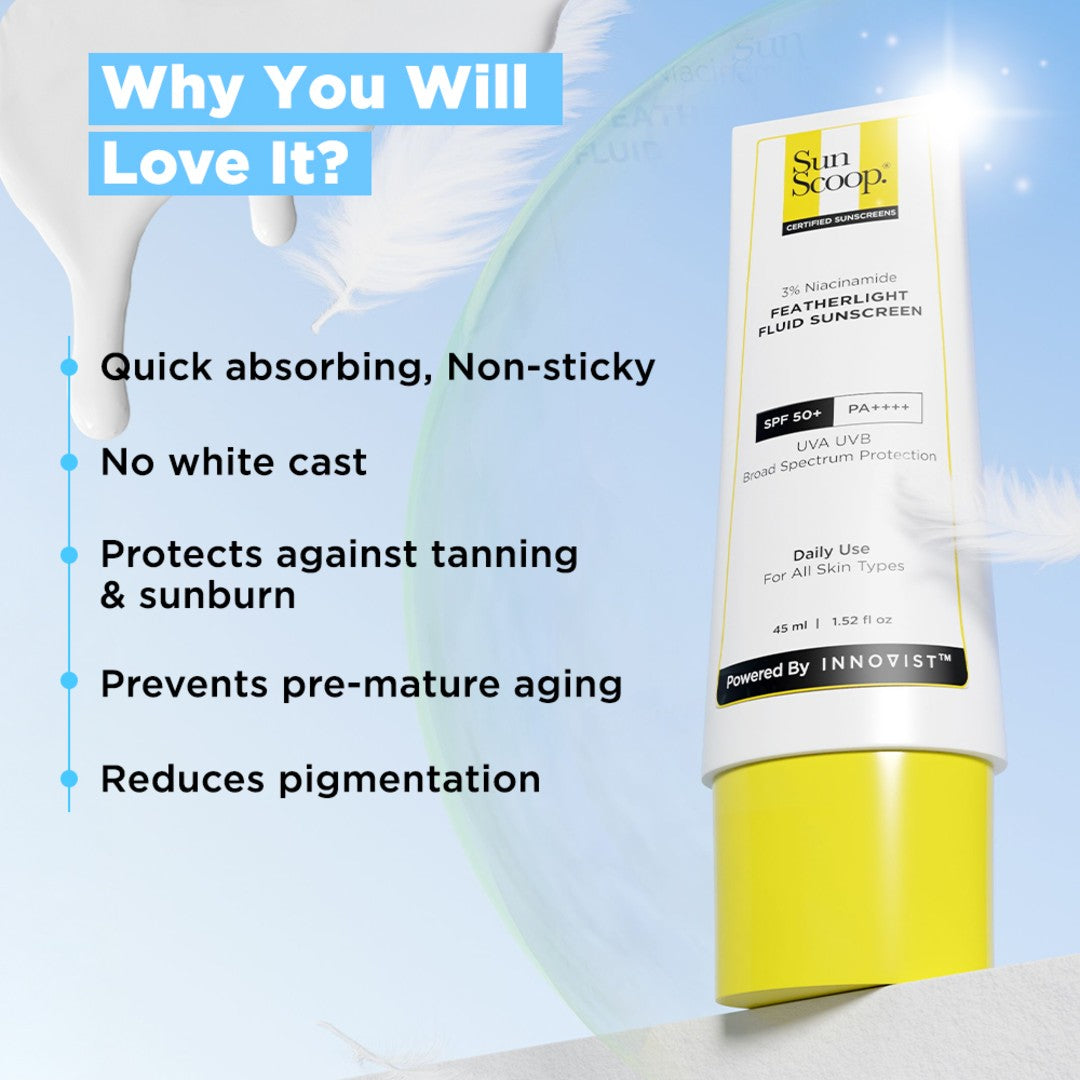 3% Niacinamide Featherlight Fluid Sunscreen (45 ml) + 5% Niacinamide Sunscreen Body Lotion (200 ml) + Hydrating Fluid Sunscreen (200 ml) combo