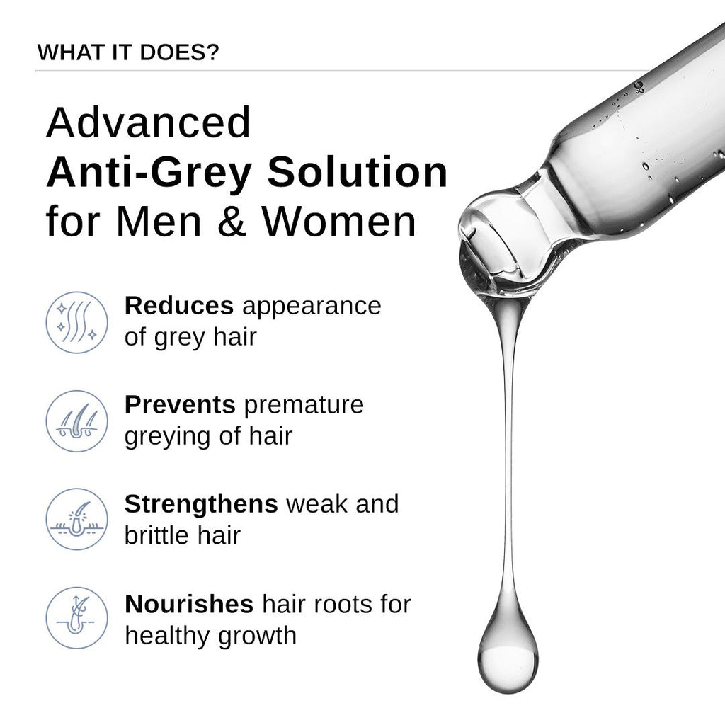 Advanced Anti-Grey Hair Serum with Silverfree Peptide, Rosemary & Biotin - 50 ml