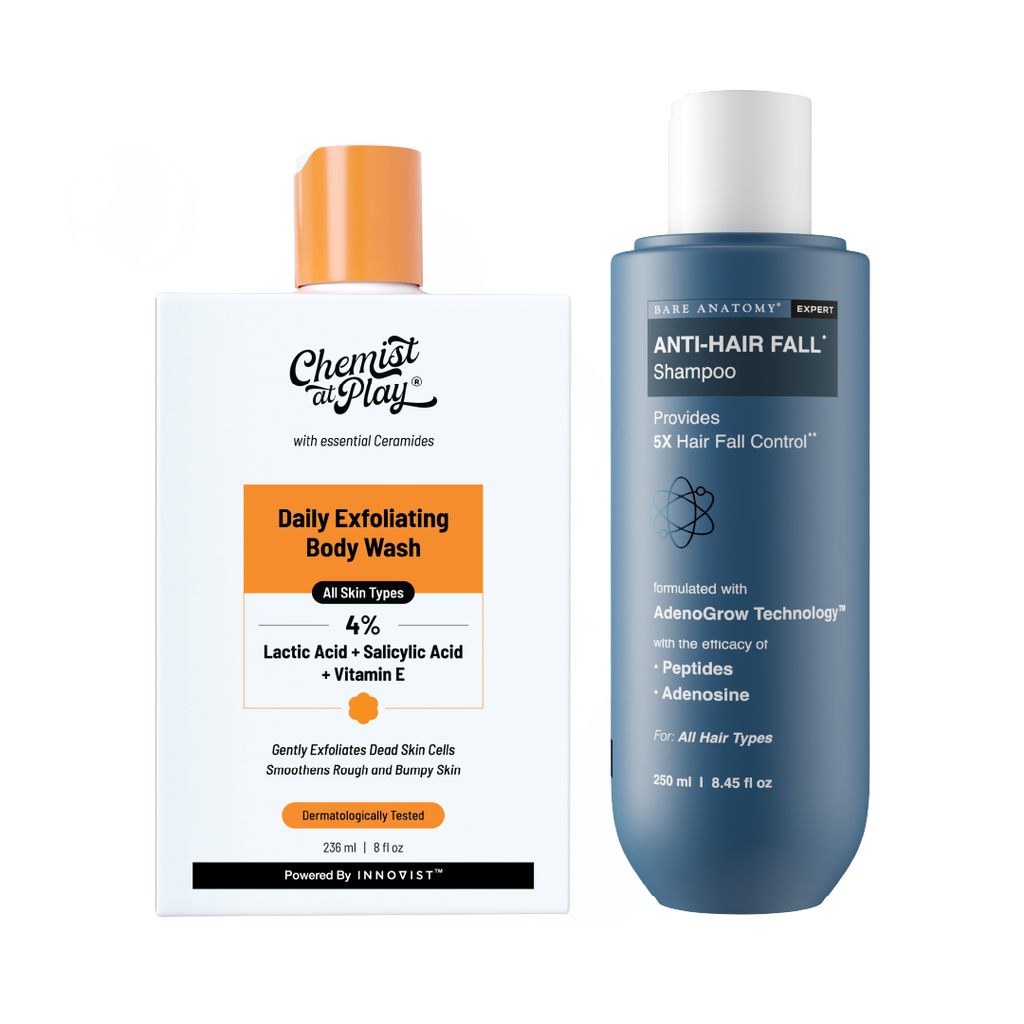 Anti-Hair Fall Shampoo (250 ml) & Exfoliating Body Wash (236 ml) Combo