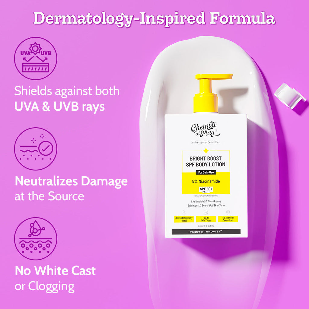 Bright Boost SPF Body Lotion with Niacinamide & SPF 50+ | 236 ml | Pack of 3