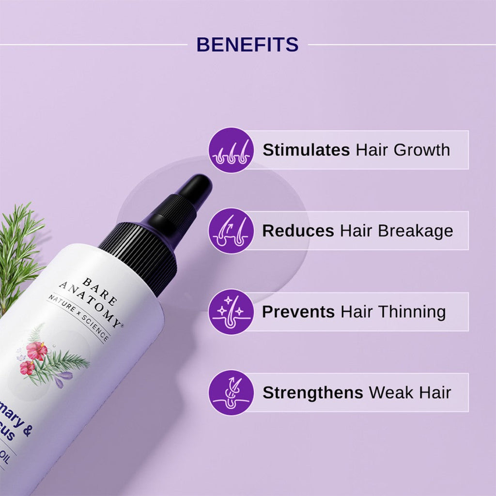 Rosemary & Hibiscus Hair Growth Oil - 100 ml | Pack of 3