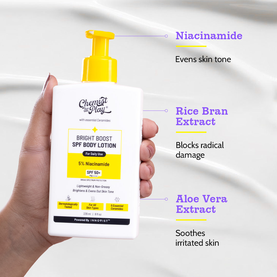 Bright Boost SPF Body Lotion with Niacinamide & SPF 50+ | 236 ml | Pack of 3