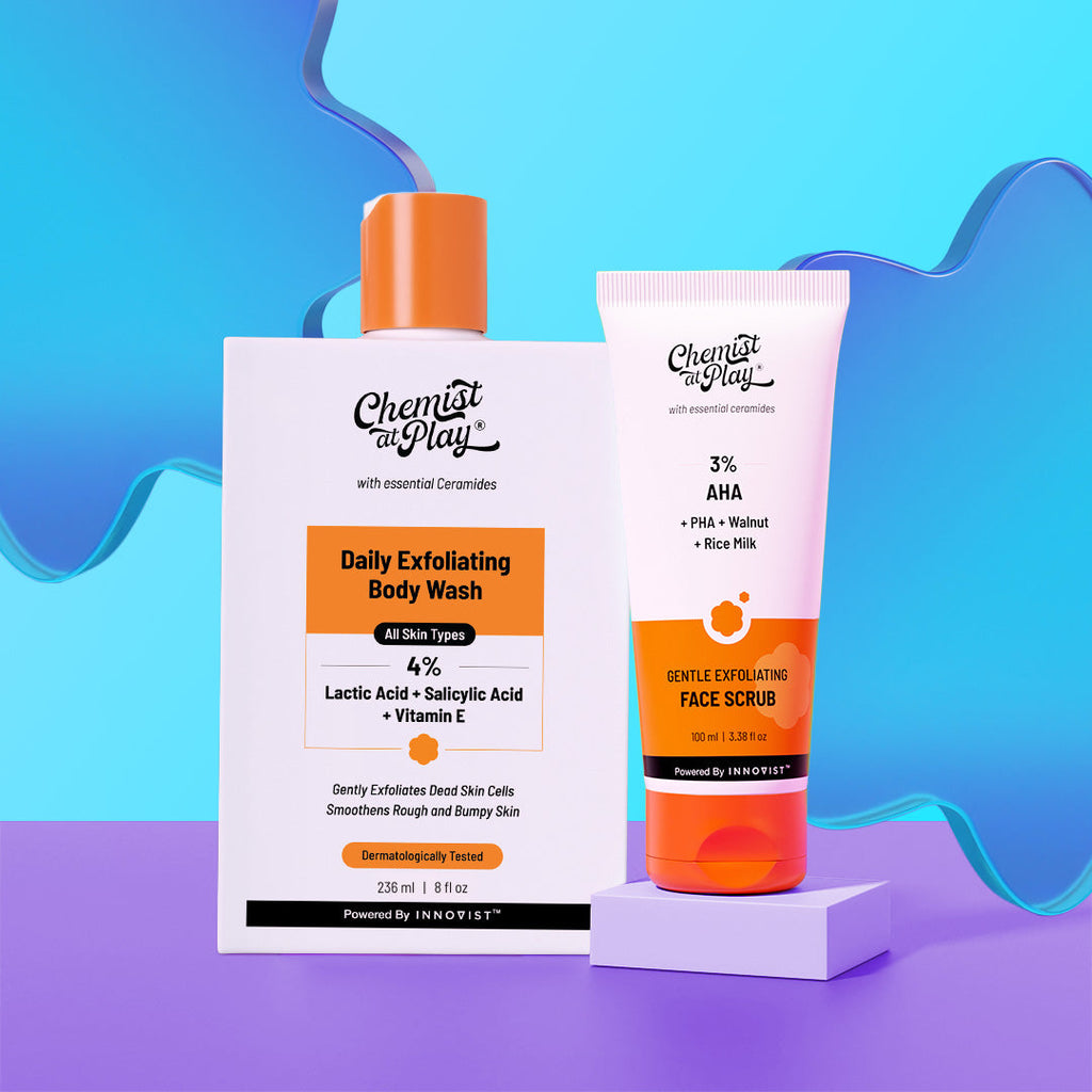Detan Duo (Exfoliating Body Wash - 236 ml + Gentle Exfoliating Face Scrub - 100 ml)