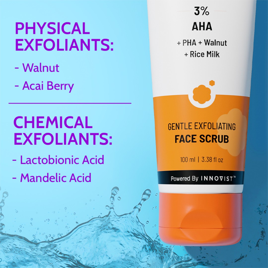 Gentle Exfoliating Face Scrub for Clear & Glowing Skin - 100 ml | Pack of 2