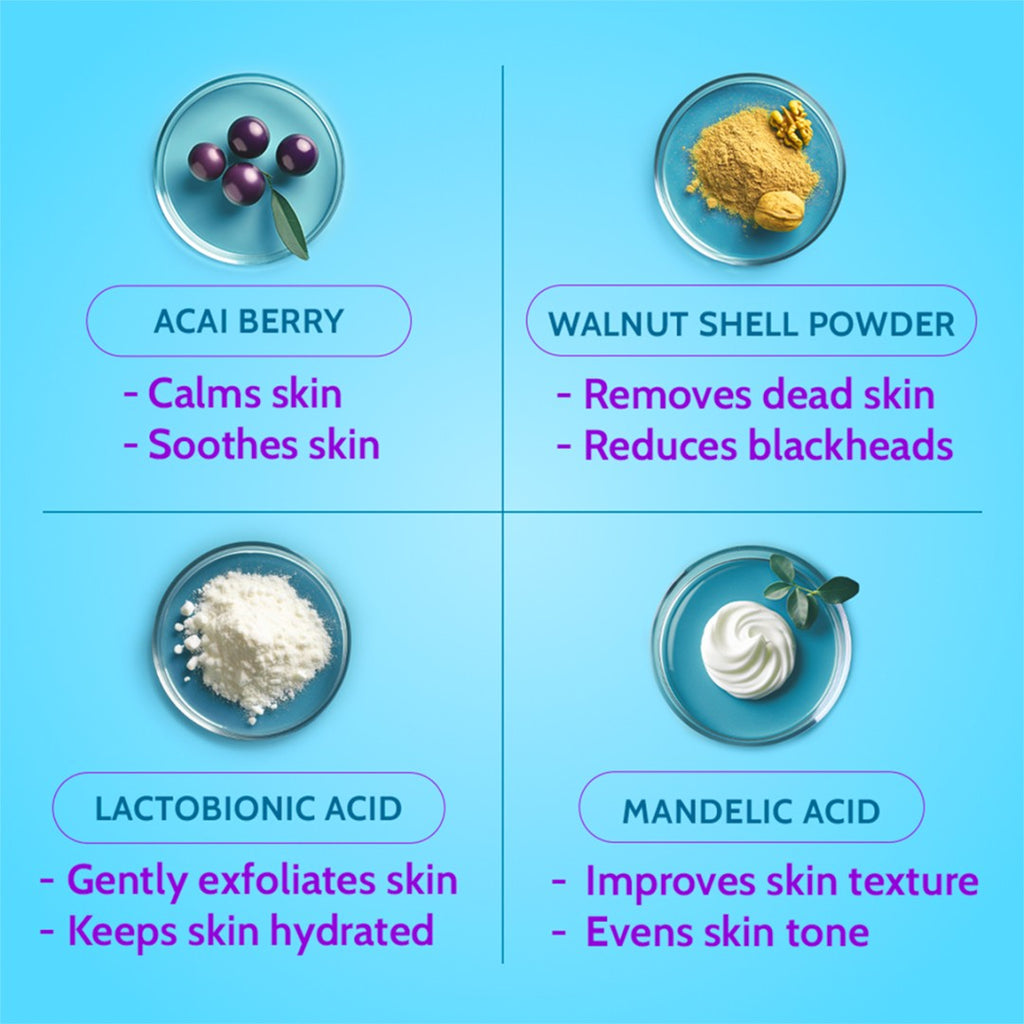 Gentle Exfoliating Face Scrub for Clear & Glowing Skin - 100 ml | Pack of 3