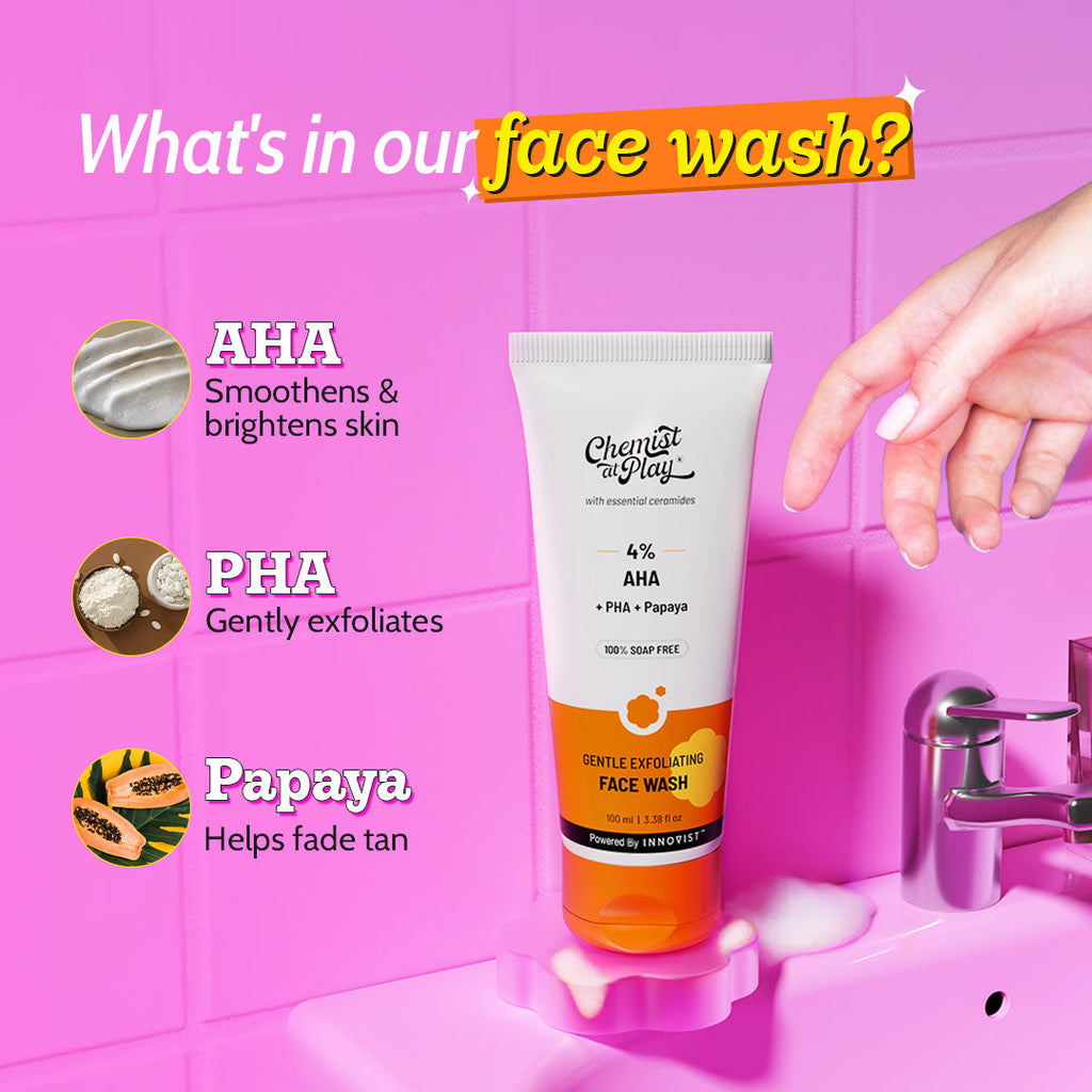 Glow & De-tan Essentials (Exfoliating Face Wash - 100 ml | Exfoliating Body Scrub - 75 gm)
