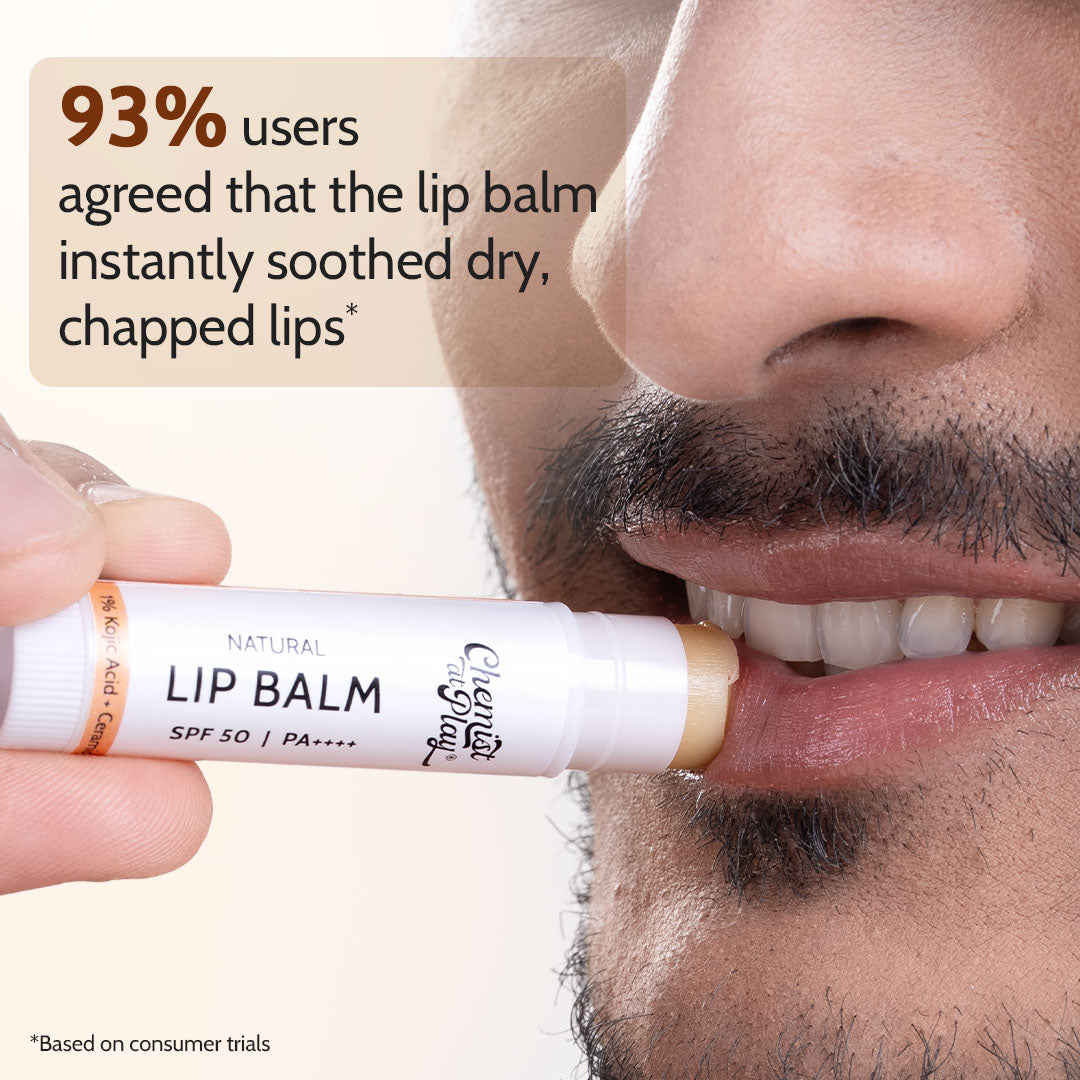 Natural Lip Balm for Chapped & Pigmented Lips | SPF 50 PA++++ & Kojic Acid | 4.5 gm | Pack of 2