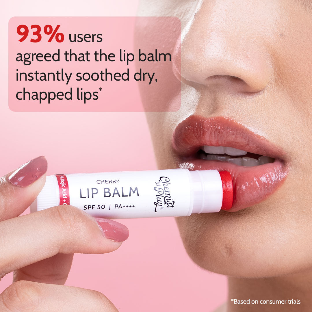 Cherry Lip Balm for Chapped & Pigmented Lips | SPF 50 PA++++ & Kojic Acid | 4.5 gm | Pack of 2