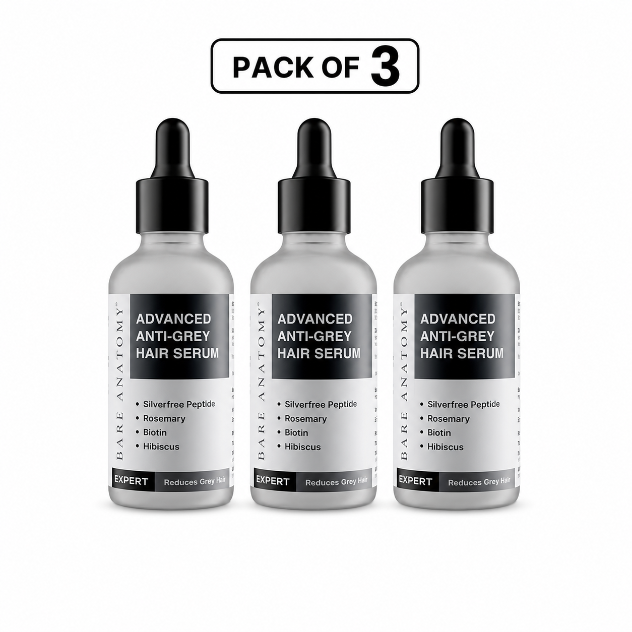Advanced Anti-Grey Hair Serum with Silverfree Peptide, Rosemary & Biotin - 50 ml
