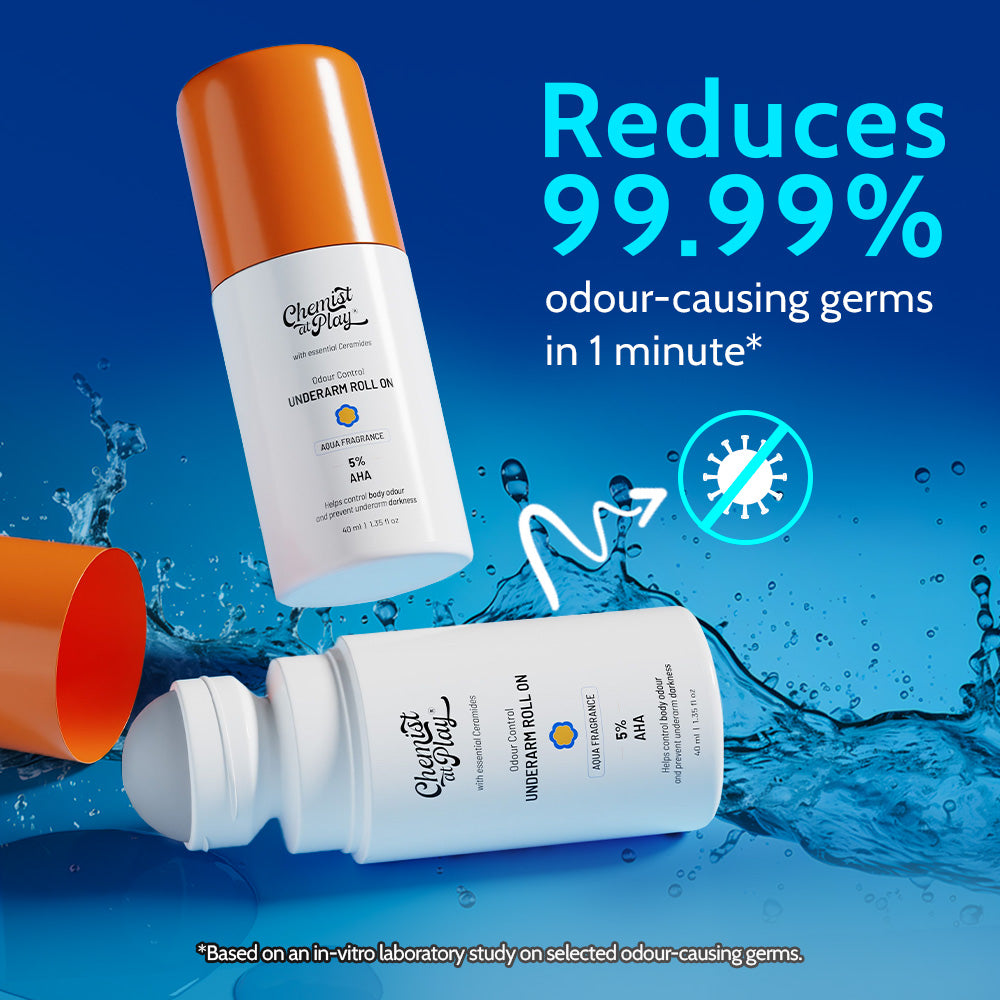 5% AHA Underarm Roll on for Odour Control & Pigmentation (Peach) - 40 ml