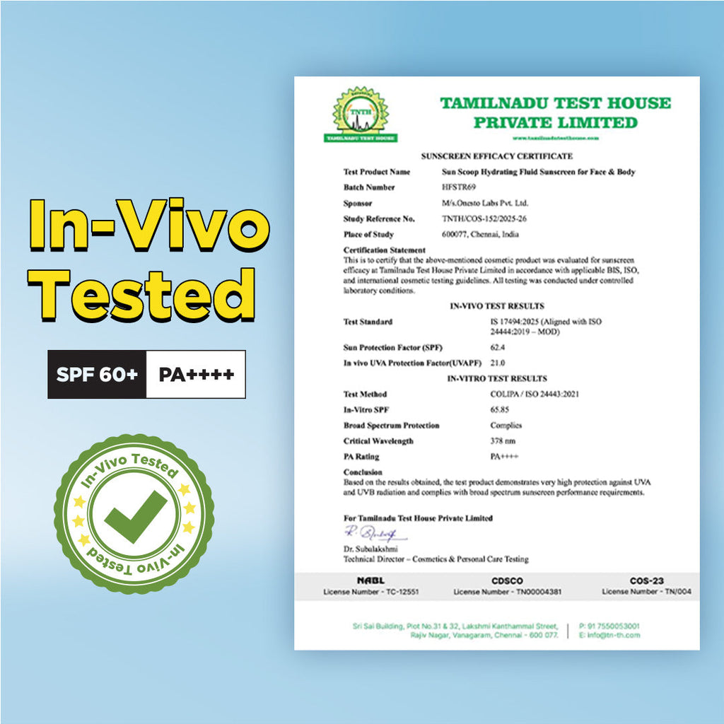 Hydrating Fluid Sunscreen for Face & Body | SPF 60 PA++++| In-Vivo Tested - 125ml