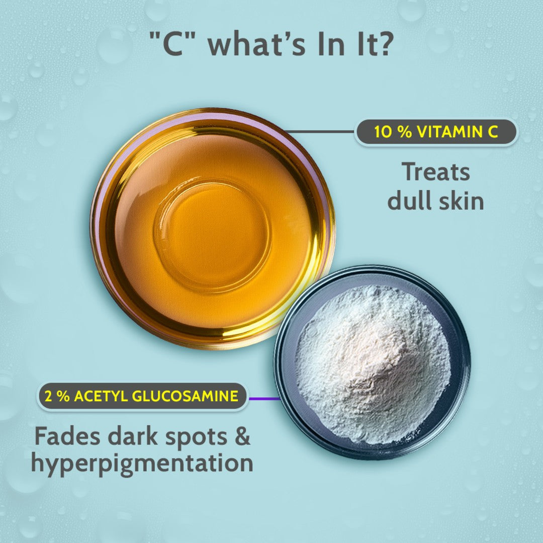 10% Vitamin C Serum with 2% Glucosamine for Glowing Skin  - 10 ml